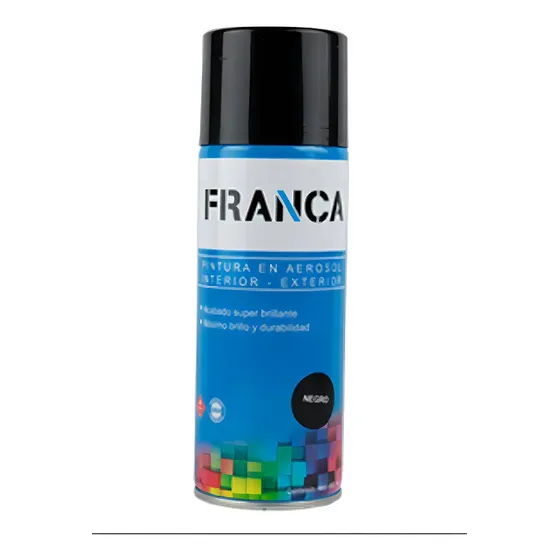 Esmalte En Aerosol 400ml Franca - Mate Brillante Y Satinados Color Negro Mate | Cuotas sin interés