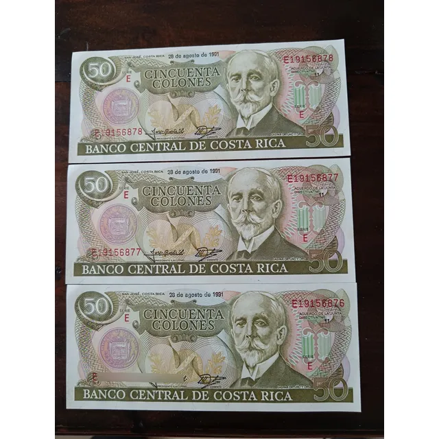Billetes 50 Colones Año 1991