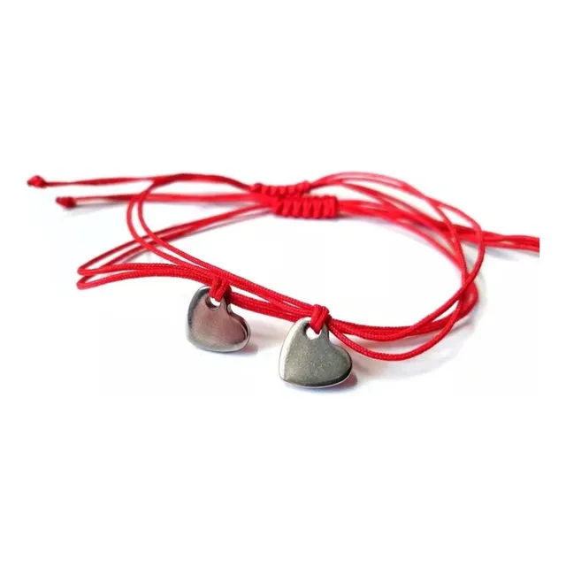 Pulseras Para Novios Corazón Acero Inoxidable 2 Unidades