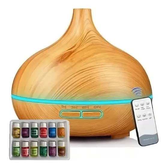 Pack Humidificador Difusor De Aire Humidificador Para Aromaterapia 500ml + 12 Esencias Marin Humidificador Ultrasónico 500ml Humidificador Silencioso Purificador Aire Hogar Oficina Incluye Esencias | Cuotas sin interés