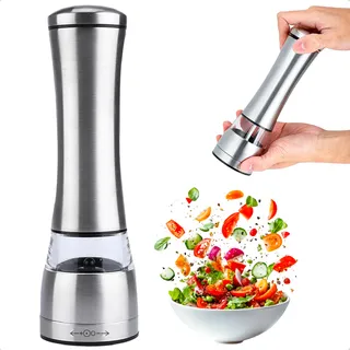 Ecomixshop Moedor Aço Inox De Sal E Pimenta Triturador Profissional Temperos Especiarias Saleiro Com Tampa Cor Plateado Ecomixshop Moedor Aço Inox De Sal E Pimenta Triturador Profissional Temperos Especiarias Saleiro Com Tampa Cor Plateado