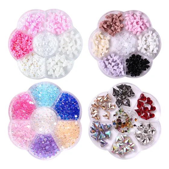 Uñas Acrílicas 3d Bow Flower Nail Art Diy 4 Pack Kit