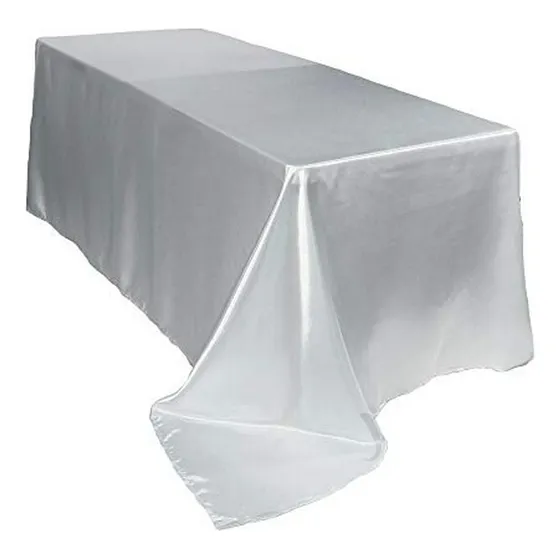 Cubierta De Sillas   Satinada Blanca Para Mesas Rectangulare