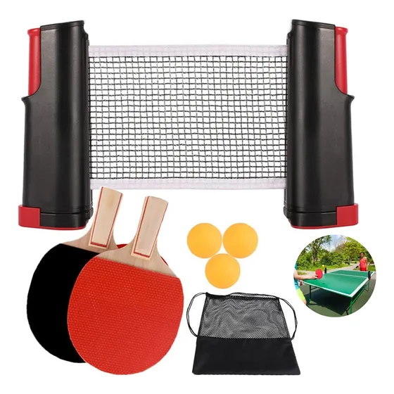 Juego De Ping Pong Portátil Con Red Retráctil Y Raquetas