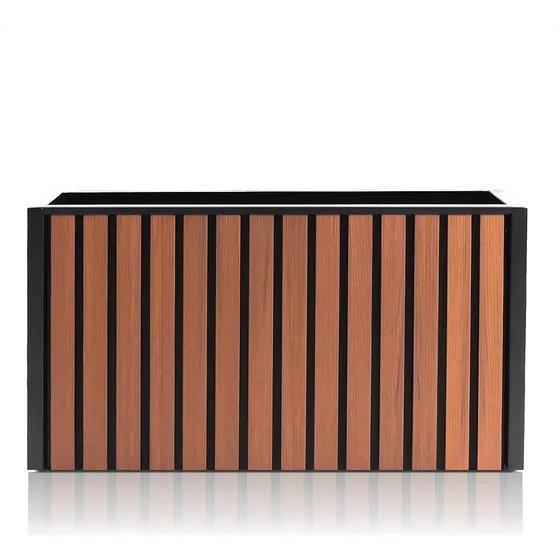 Wpc Macetero De Metal Con Forma De Madera Cajas Versatiles M