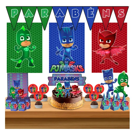Kit Festa Pj Masks -só Um Bolinho 50pçs