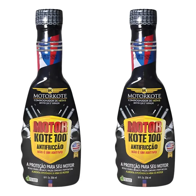  Motorkote 100 Antifricção 200 Ml - Kit Com 2 Unidades.