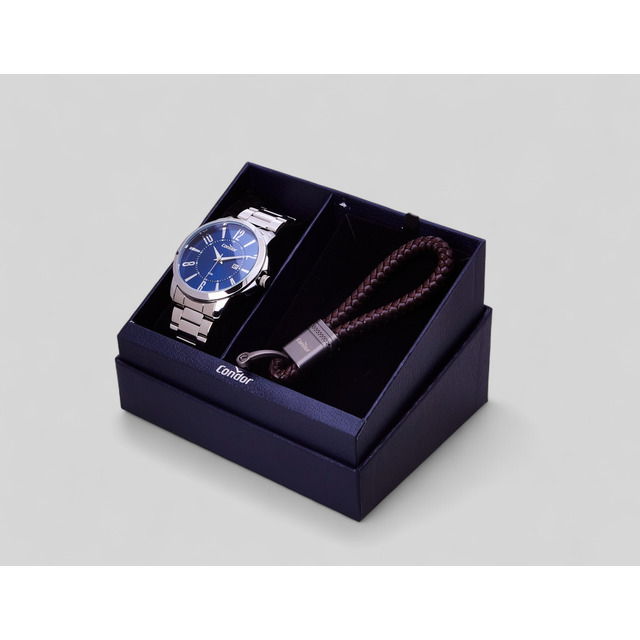 Kit Condor Masculino Dia A Dia Prata - Co2115mxc/k4a Prata Prata Azul Kit Condor Masculino Dia A Dia Prata - Co2115mxc/k4a Prata Prata Azul