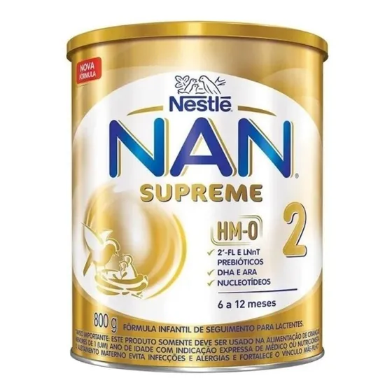 Leche de fórmula en polvo Nestlé Nan Supreme 2 800g
