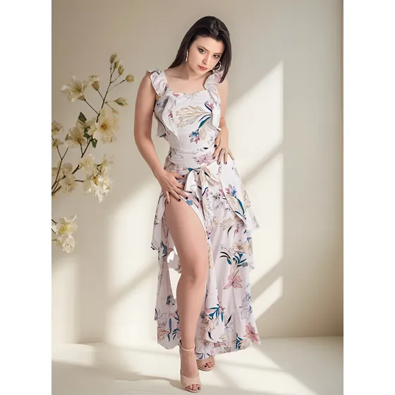 Conjunto Top Y Pantalón Mujer Moda Playero Freyda 