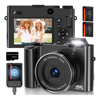 Vídeo Cámara Digital 4k 64mp Flash Autofocus Cargador Sefies Vídeo Cámara Digital 4k 64mp Flash Autofocus Cargador Sefies