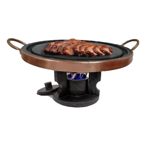 Fondue Carne Porção Pedra Chapa Grelha Rechaud 