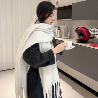 Bufanda Cálida De Invierno De Color Liso De Angora Para Muje Bufanda Cálida De Invierno De Color Liso De Angora Para Muje