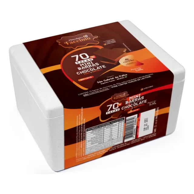 Chocolates 70% Meio Amargo Artesanal (sem Lactose, Glúten)