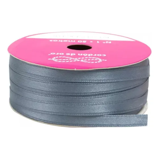 Cinta Raso Doble Faz N5 De 25mm Cordón De Oro Rollo X10 Mts