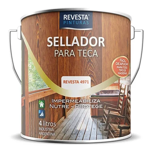 Sellador Para Teca Satinado 4 Litros Revesta 4971 Madera Pin