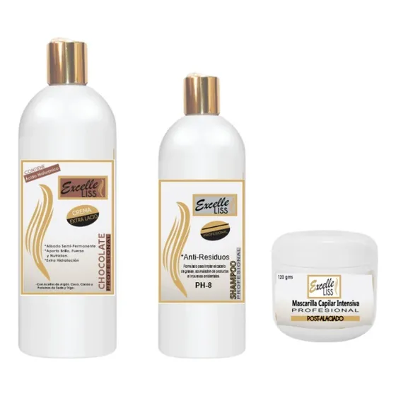 1 Litro Keratina Chocolate + 1 Litro Shampoo + Mascarilla