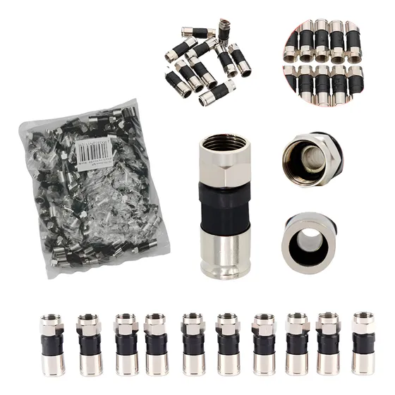 100 Conectores F Rg59 Para Tv Antena Cabo Coaxial