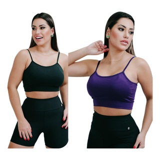 Kit-2 Top Alcinha Fina Academia Fitness C/ Bojo Suplex Power Kit-2 Top Alcinha Fina Academia Fitness C/ Bojo Suplex Power