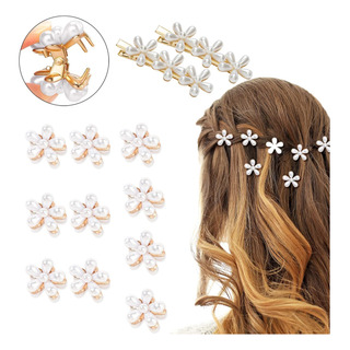 Clips De Cabello De Perlas Las Flores Para Chica12 Piezas Clips De Cabello De Perlas Las Flores Para Chica12 Piezas