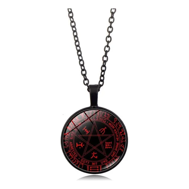 Collar Hellsing Alucard Con Forma De Pentagrama Y Cabujón De