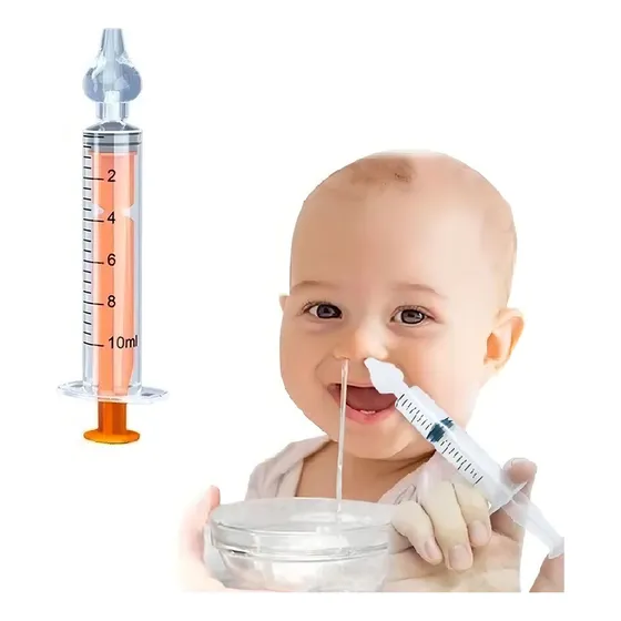 1 Jeringa Irrigador Nasal Manual Saca Moco Bebe Aspirador Color Blanco
