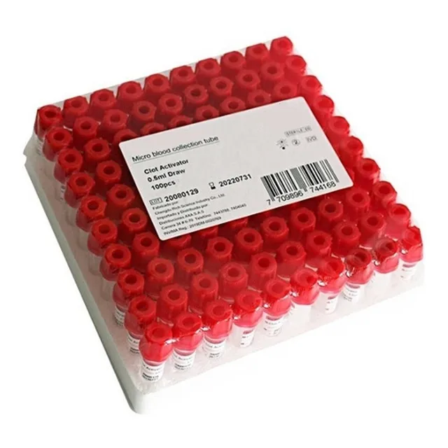 Micro Tubos Al Vacío Para Extracción De Sangre Tapa Roja