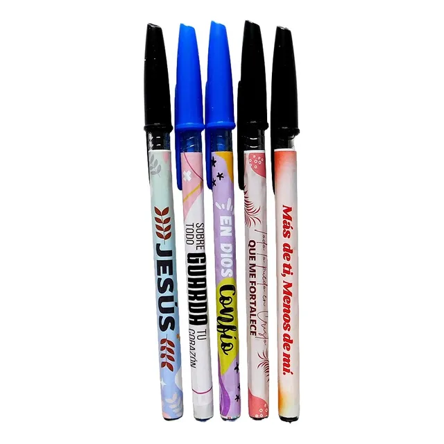 Lapicera Frases Cristianas Religiosas Pack X 15