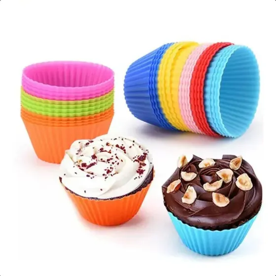 Set X12 Molde Cupcake De Silicona Antiadherente Horno