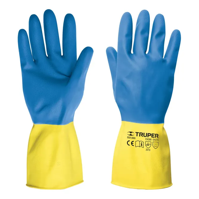 Guantes Látex Reforzado Para Limpieza Talla G, Truper
