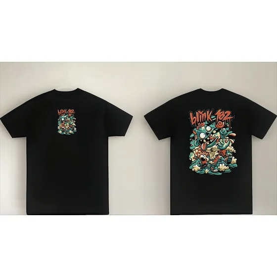 Remera Oversize Blink-182 Cartoon Punk Rock - 100% Algodón