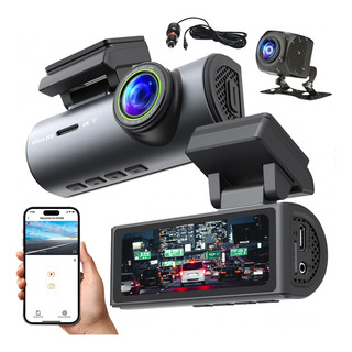 4k Double Cámara Para Automóvil Con Wifi+app+gps+64g Dashcam 4k Double Cámara Para Automóvil Con Wifi+app+gps+64g Dashcam