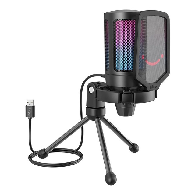 Microfone Usb Gamer Rgb Fifine Ampligame Pop Filter Tripe Microfone Usb Gamer Rgb Fifine Ampligame Pop Filter Tripe