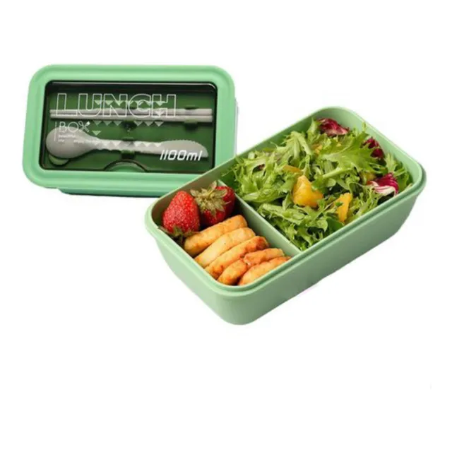 Taper 2 Divisiones Lonchera Lunch Box Con Cubiertos 1100ml