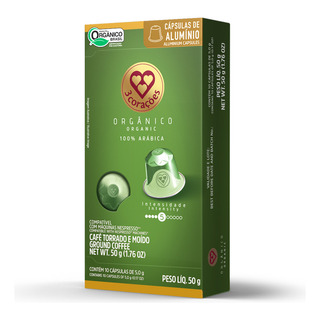 Cápsula De Café Orgânico Compatível Com Nespresso Marca 3 Corações 10 Unid Cápsula De Café Orgânico Compatível Com Nespresso Marca 3 Corações 10 Unid