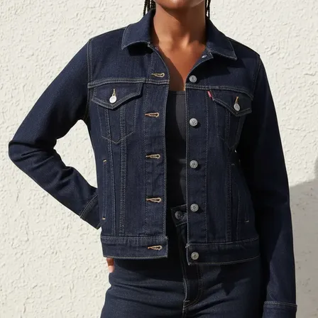 Jaqueta Levi's Trucker Feminina Casual Modelo Clássico Azul G/l Liso