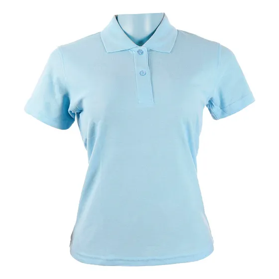 Remera Polo Lady Manga Corta Dama Celeste