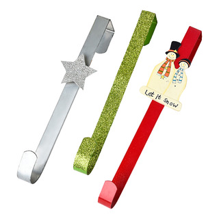 Ganchos De Porta De Natal De Metal Resistente: Pacote Com 3 Ganchos De Porta De Natal De Metal Resistente: Pacote Com 3
