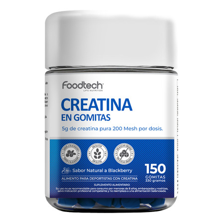 Creatina En Gomitas 150 Gummies - Foodtech Sabor Blueberry Creatina En Gomitas 150 Gummies - Foodtech Sabor Blueberry