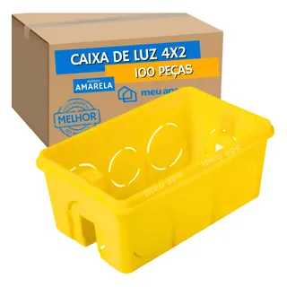 MEU APE STORE100 Caixa De Luz 4x2 Reforçada P/ Tomada Embutir Amarelo