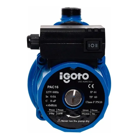 Igoto Pac16 Presurizador Automático 1/6 Hp