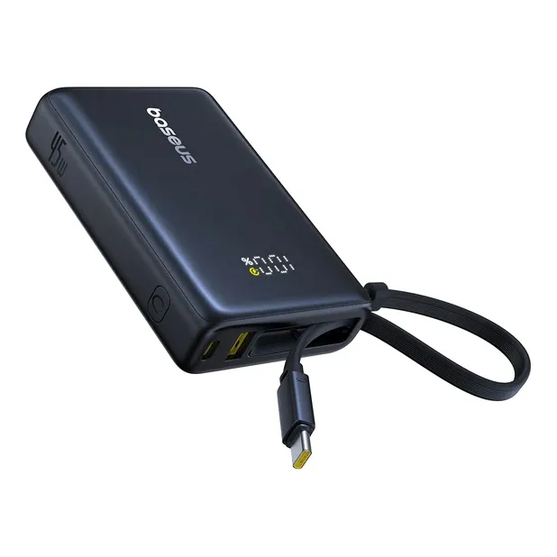 Power Bank De Bolsillo Baseus Usb-c / Usb-a 45w 10000mah Color Negro