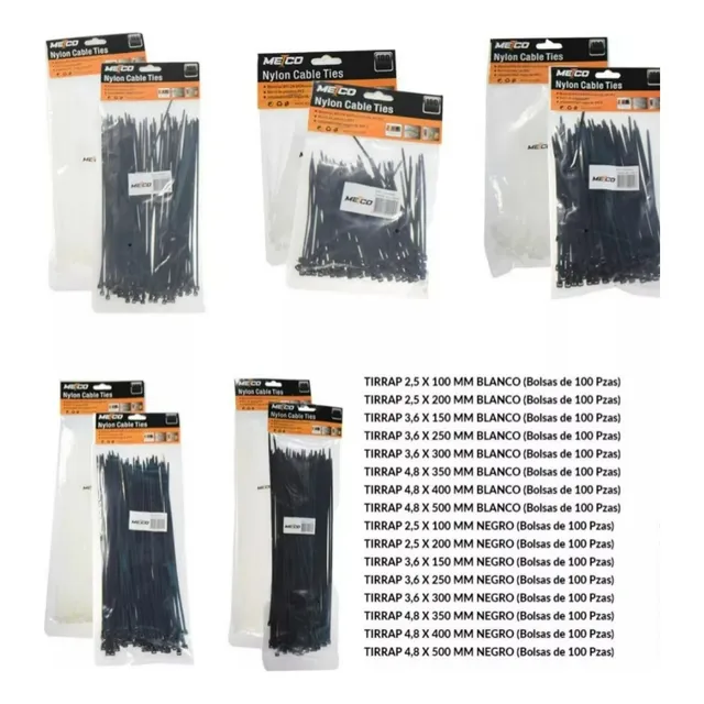 Tirrap, Amarre Plastico, Tirraje - Paq 100 Unds Metco