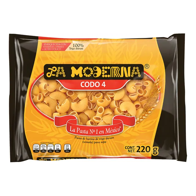 Pasta para Sopa La Moderna Codo 4 220g