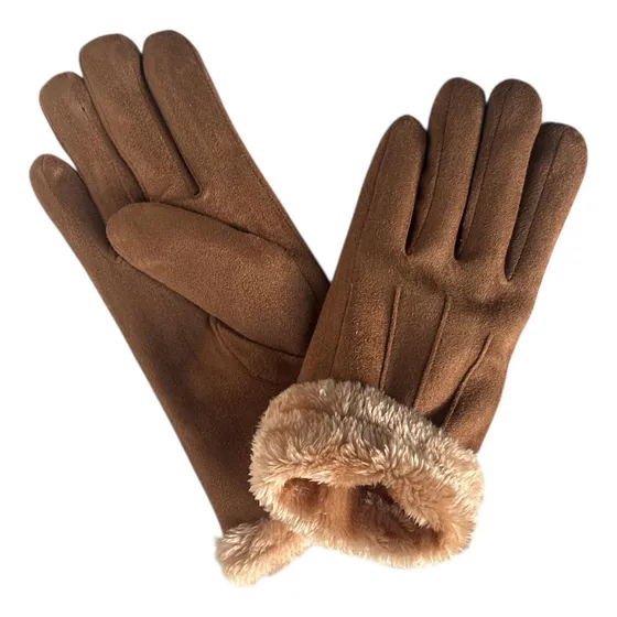 Guantes Gamuzadas Dama/mujer Super Abrigados 1 Par Marrón Claro Gamuzado