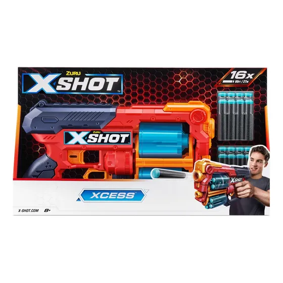 Lanzador Dardos Xcess 16 Dardos - Xshot Color Rojo