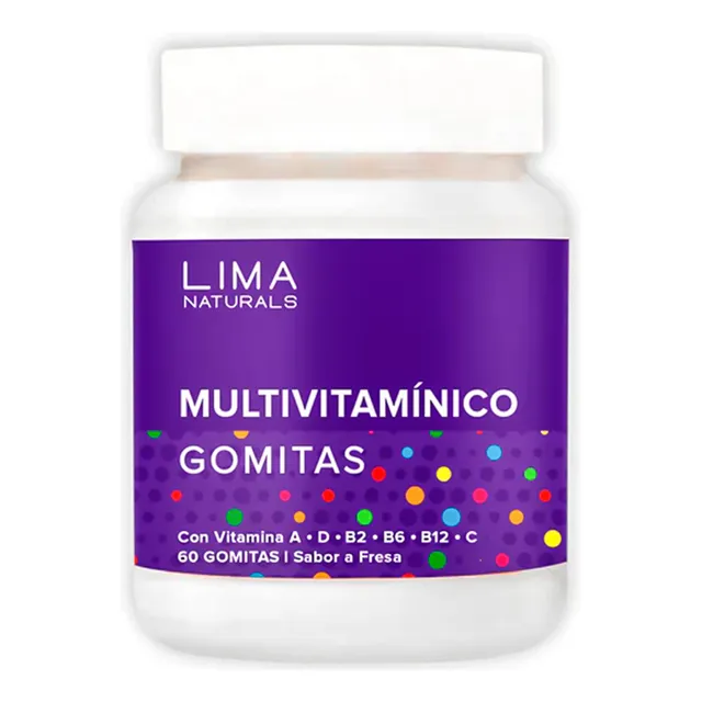 Gomitas Multivitamínico Sabor Fresa Lima Naturals 60 Unidade