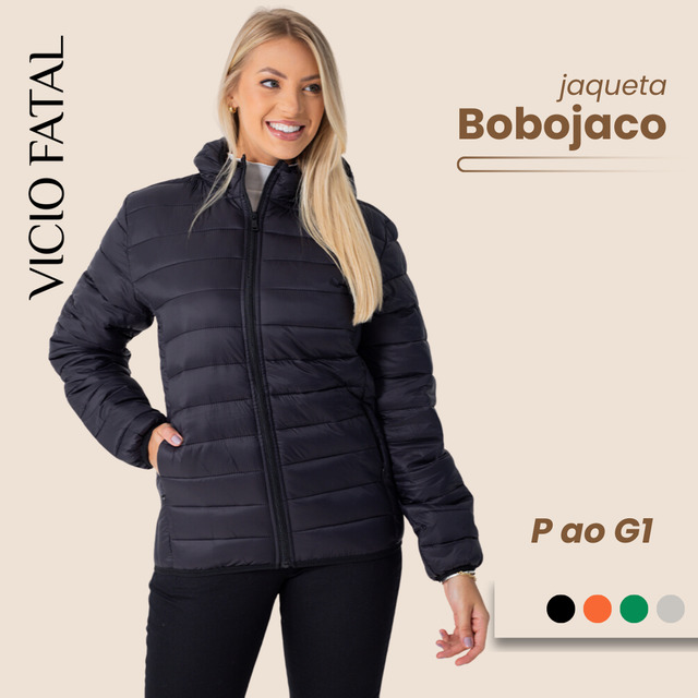 Jaqueta Feminina Puffer Bobojaco Capuz Com Nylon Impermeável Jaqueta Feminina Puffer Bobojaco Capuz Com Nylon Impermeável