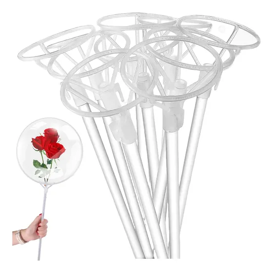 50 Popotes Porta Globo Base Globo Burbuja De Luz Led 40cm