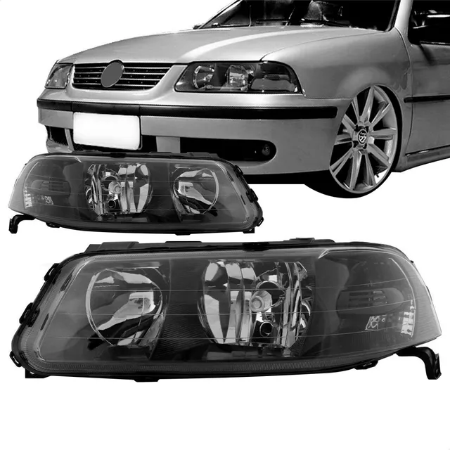 Farol Gol Saveiro Parati G3 Mascara Negra Tuning Foco Duplo